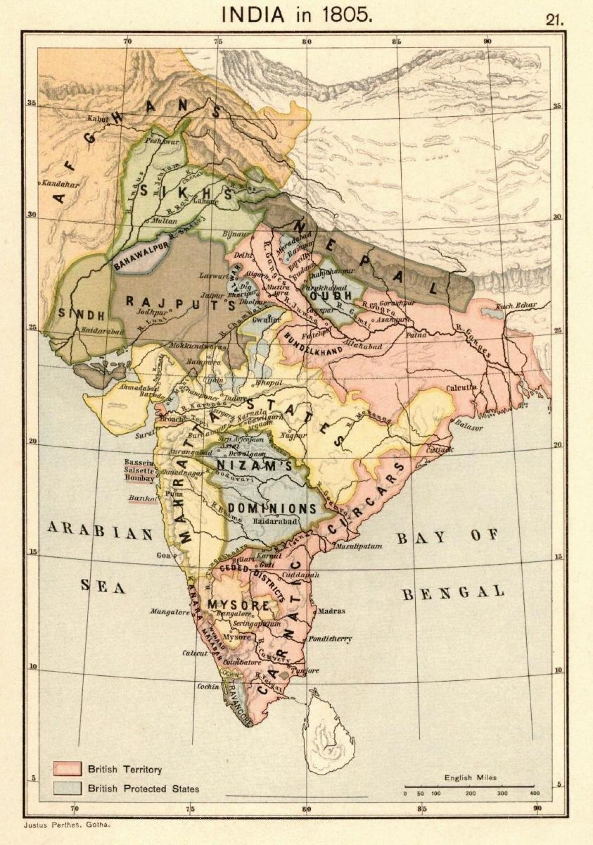 kaart nepal enne 1816