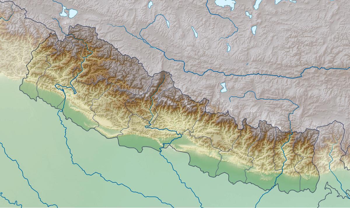 Kaart füüsilise nepal