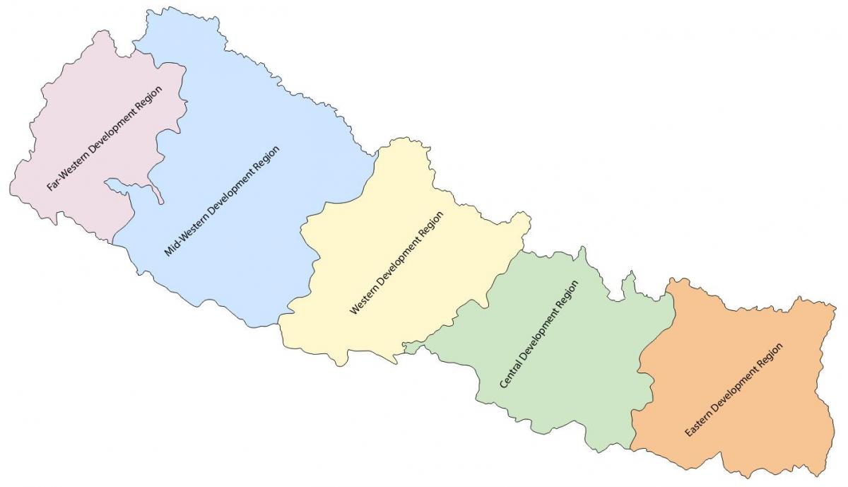 kaart nepal viie piirkonna arengu