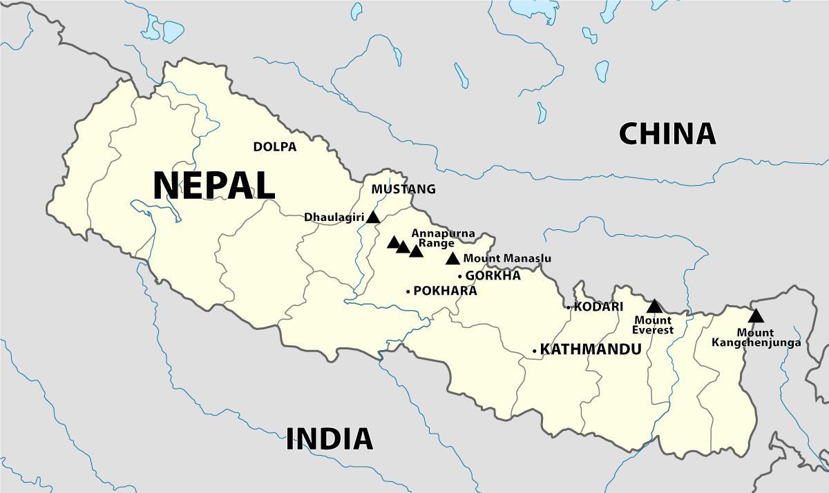 Kaart nepali himaalaja