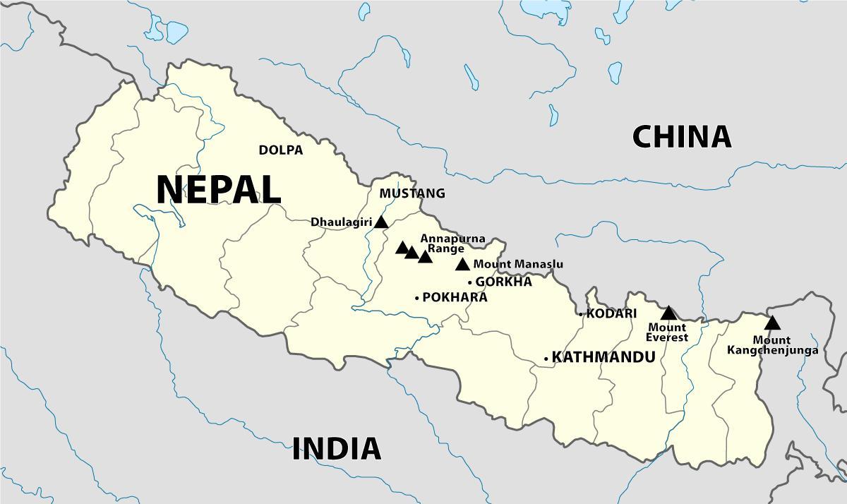 Kaart nepali mäed