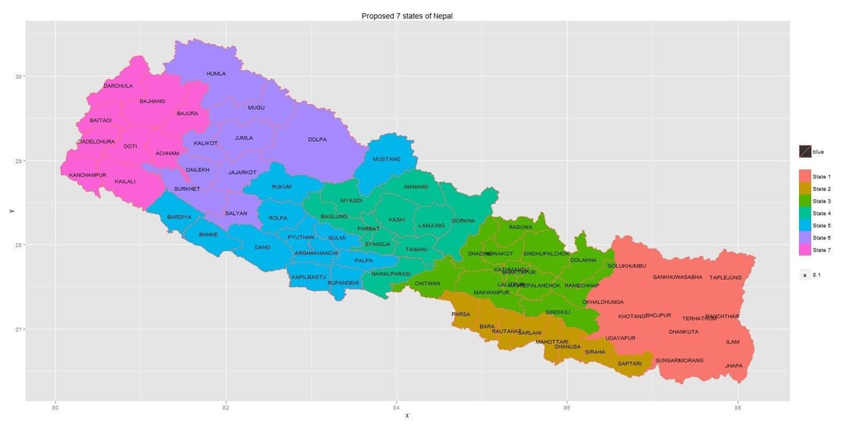 uus kaart, nepal 7 riik