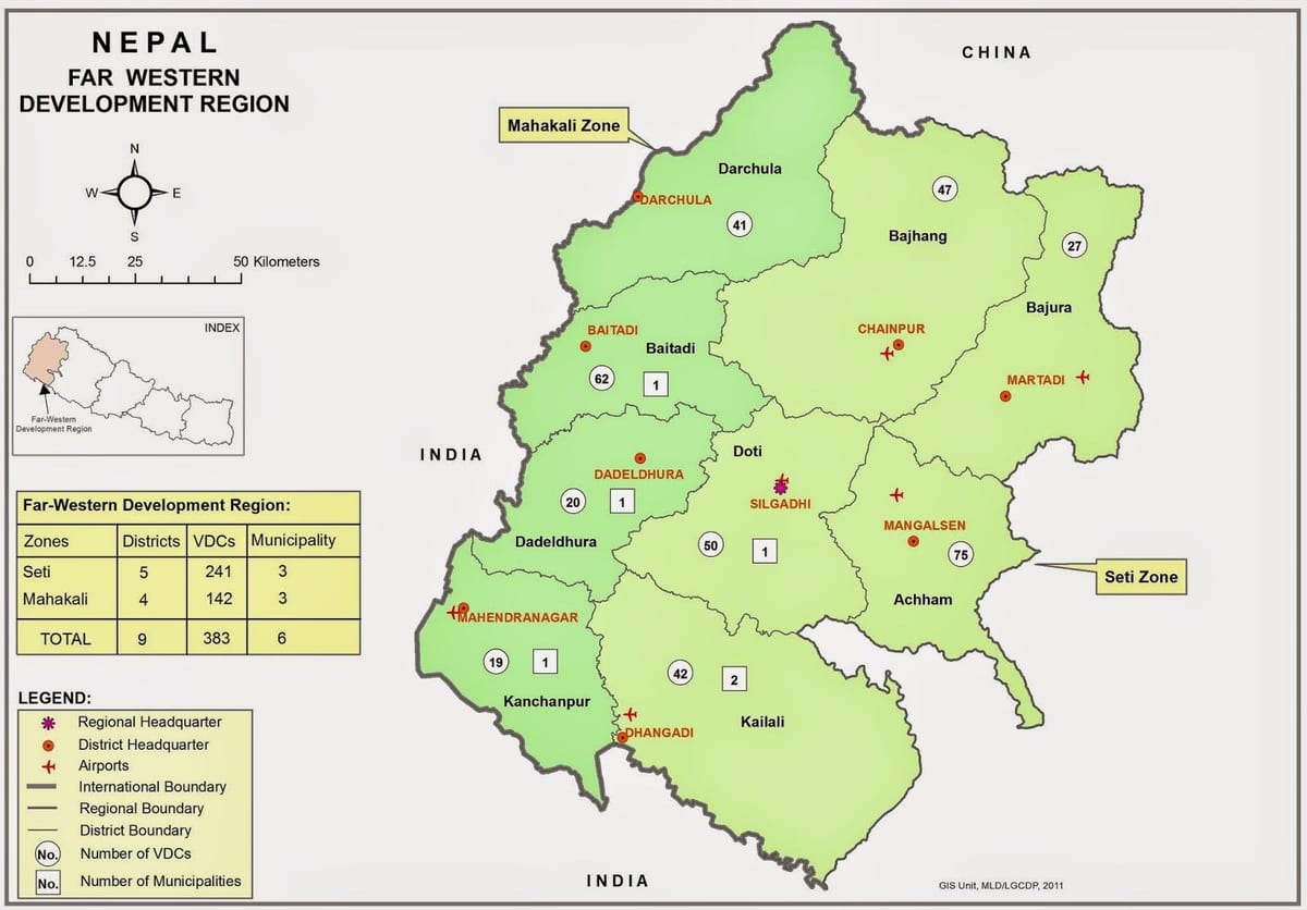 Kaart lääne nepal