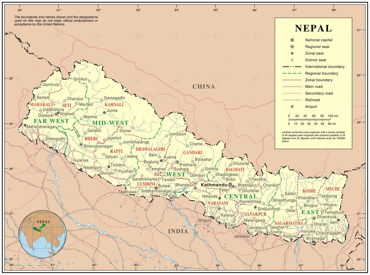 india ja nepali piiril tee kaart