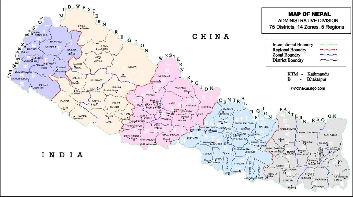 nepal kõik maakonna kaart