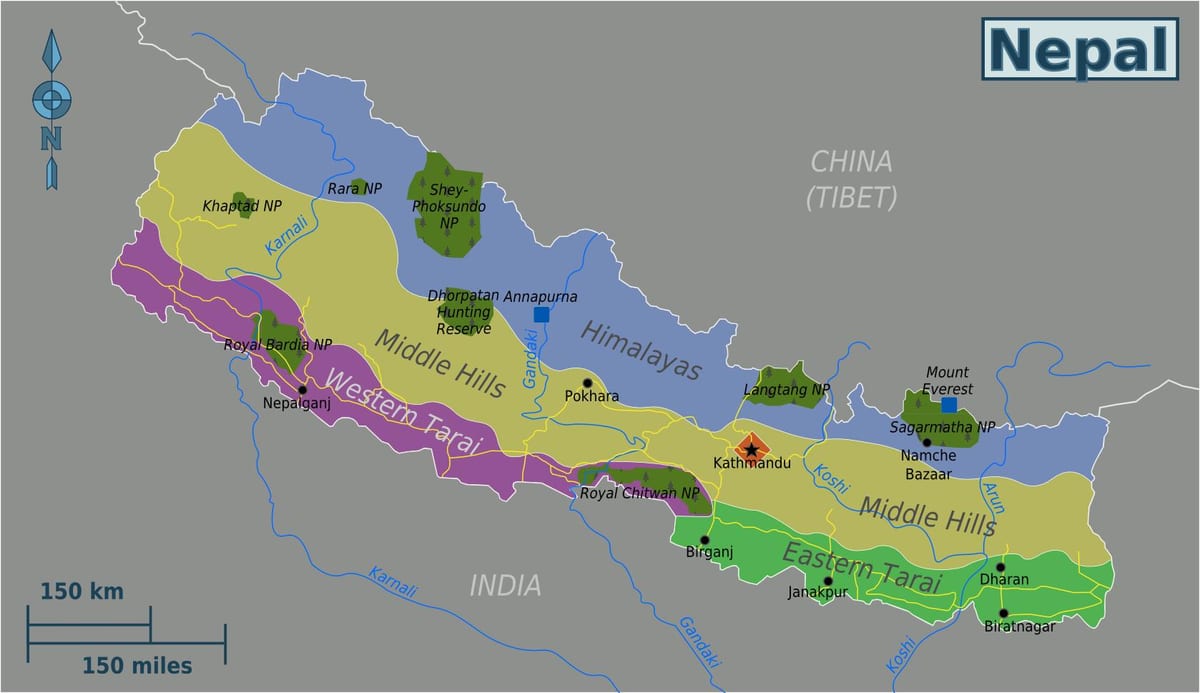 Kaart originaal nepal
