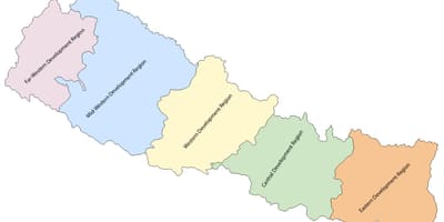 Kaart nepal viie piirkonna arengu