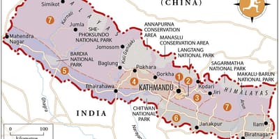 Kaart nepal koos templid