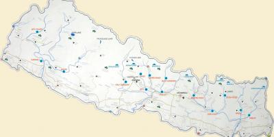 Kaart nepal, mis näitab jõgede