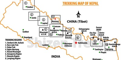 Nepal trek kaart