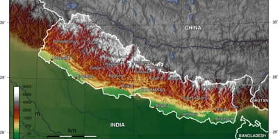 Nepal reljeefi kaart