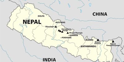 Kaart nepali himaalaja